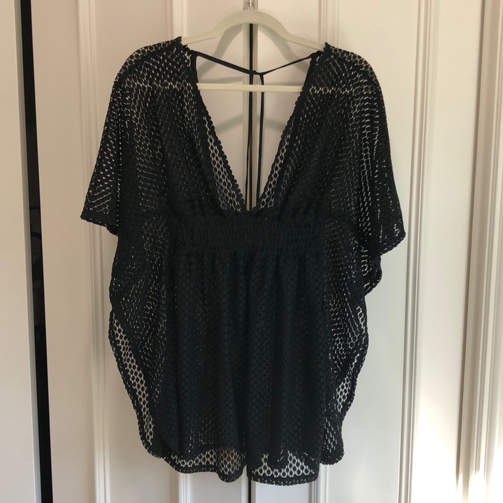 Black eyelet swimsuit cover up